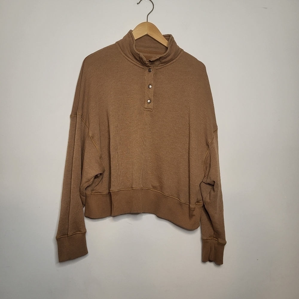 American Eagle Outfitters Crop Washed Brown  Sweatshirt Size XL